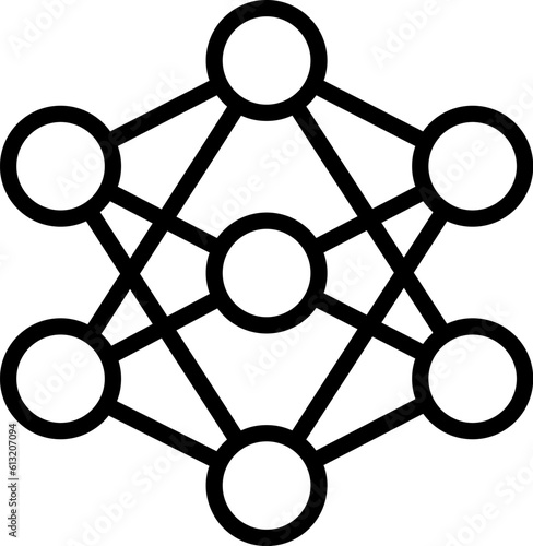Neural network icon in outline style. Vector.