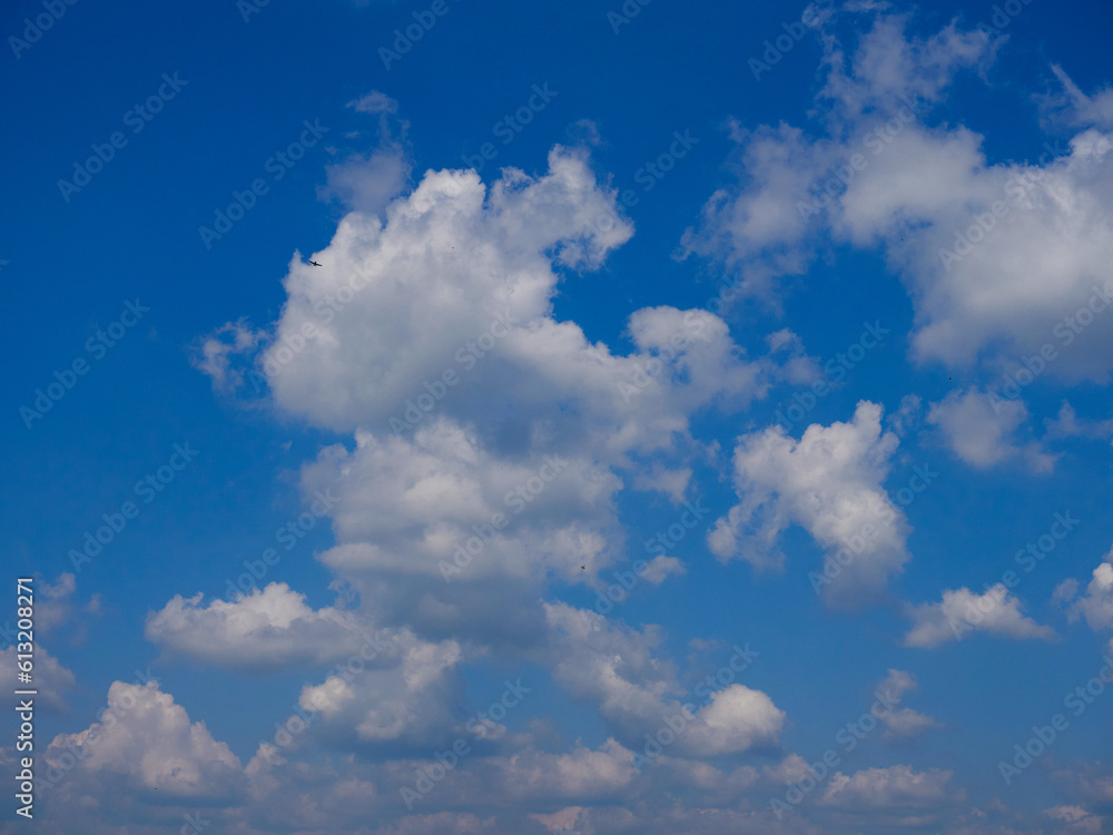 Fototapeta premium Blue sky background with clouds