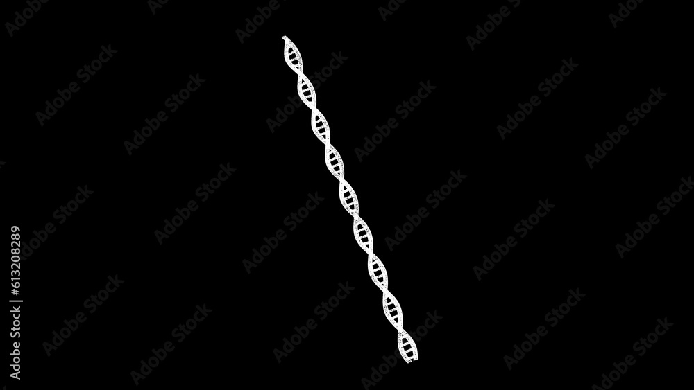 3D DNA on black bg. Object dissolved flickering particles. Scientific medical concept. For title, text, presentation. 3d animation. 3D DNA on black bg. Object dissolved flickering particles. Scientific medical concept. For title, text, presentation. 3d animation.