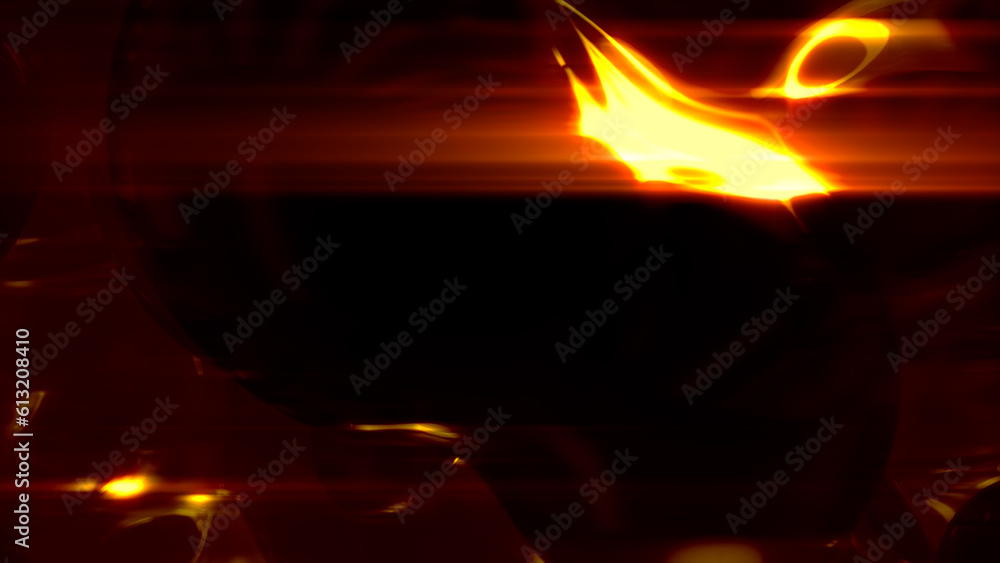 shining golden fantastic gentle meta objects on black bokeh background - abstract 3D illustration