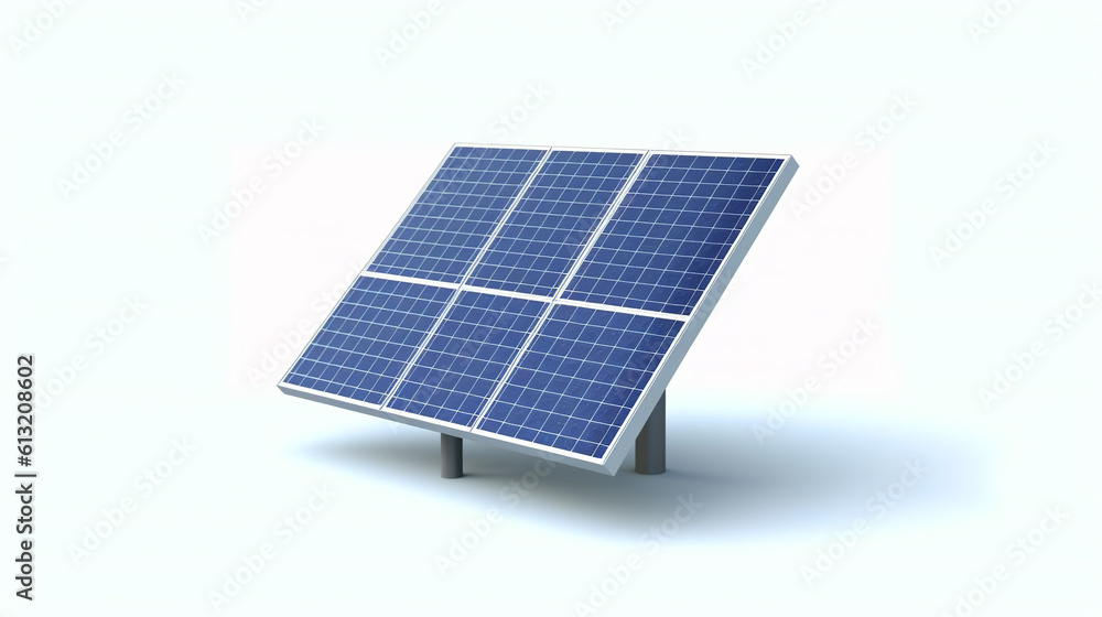 Solar panel on white background, 