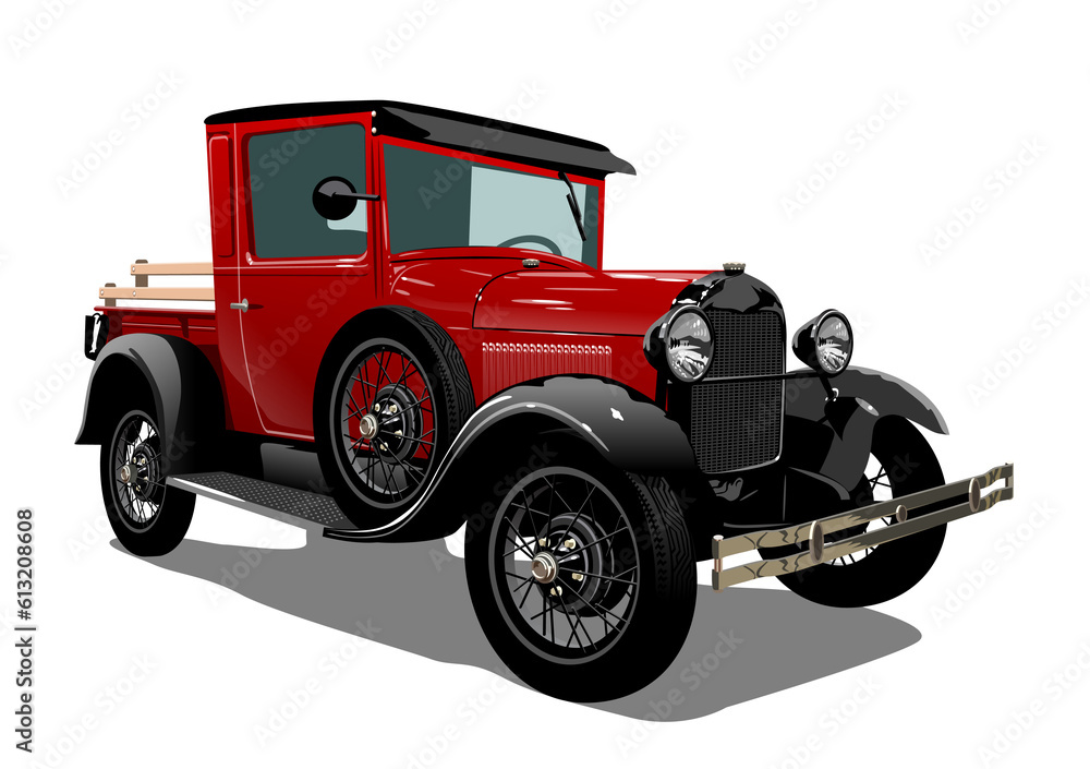 Retro truck isolated on transparency background. PNG format