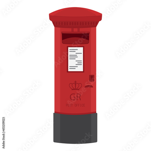 London red mail box vector illustration isolated on white background