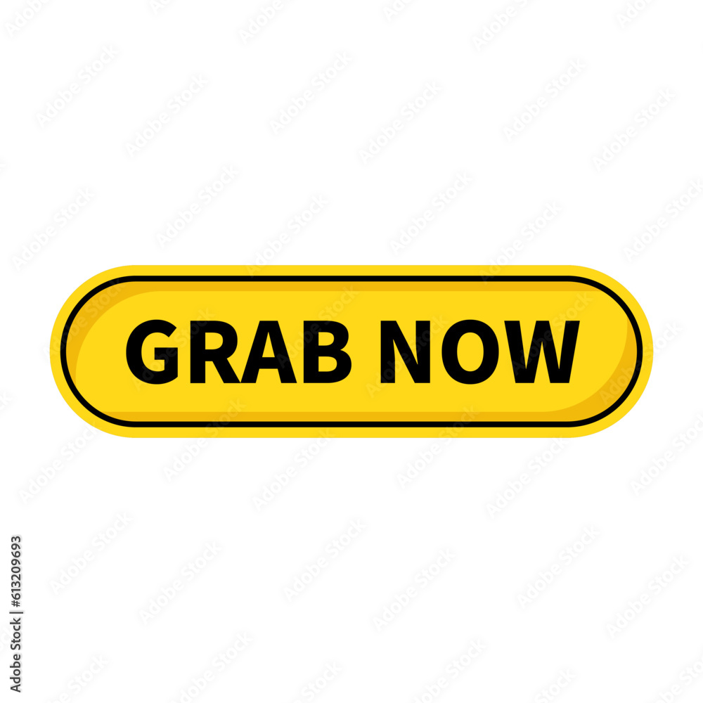 Grab Now Button In Yellow Color And Rounded Rectangle Shape With Black Line For Advertisement
Grab Now Button In Yellow Color And Rounded Rectangle Shape With Black Line For Advertisement