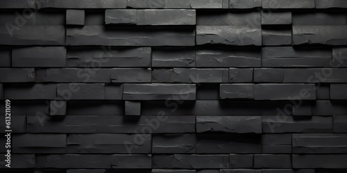 Brick wall in the backdrop is dark and black. Generative Ai.