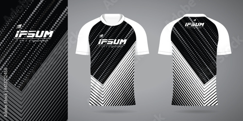 black white jersey sport uniform shirt design template