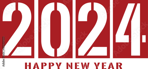 Happy new year 2024 design. With colorful truncated number illustrations. Premium vector design for poster, banner, greeting and new year 2024 celebration P3