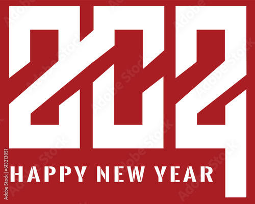 Happy new year 2024 design. With colorful truncated number illustrations. Premium vector design for poster, banner, greeting and new year 2024 celebration P2