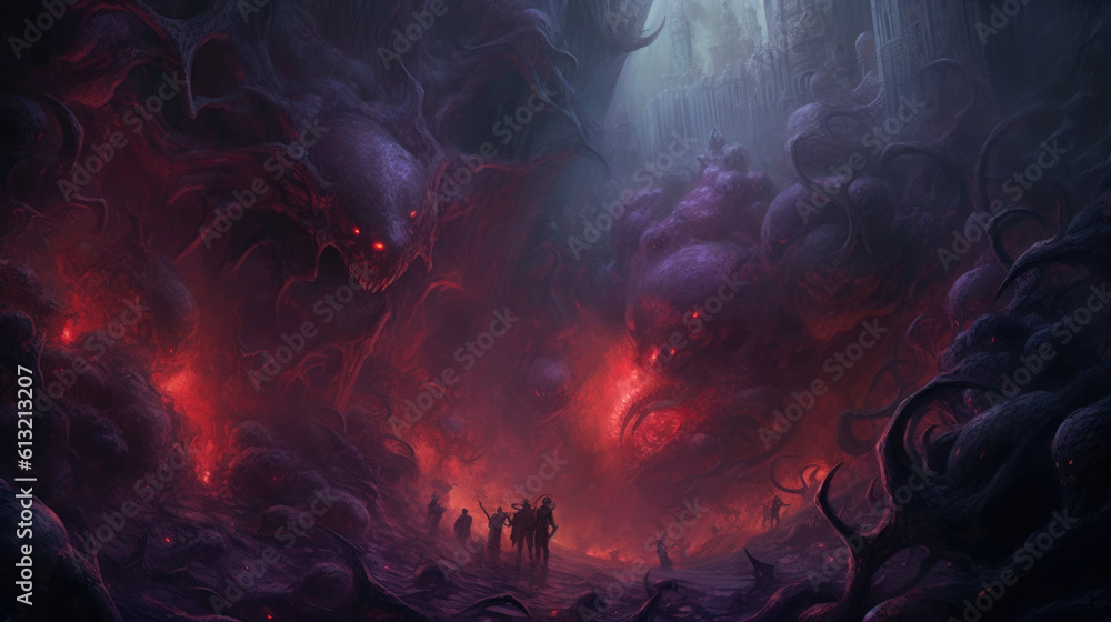 Fototapeta premium Menacing Tentacles from the Abyss. Generative AI