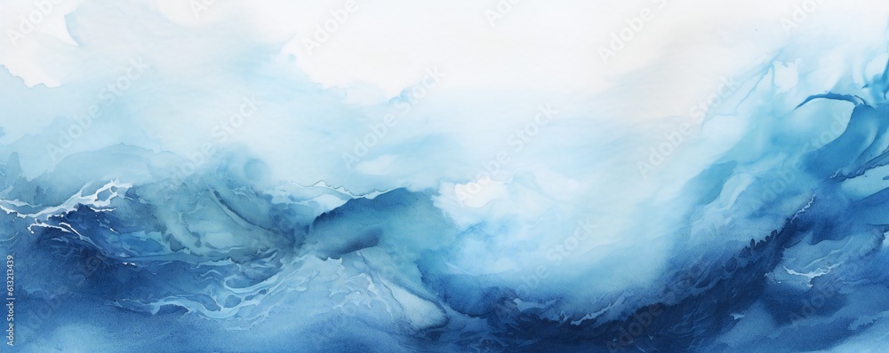 Minimal light and dark blue simple soft aerial ocean wave watercolor texture Generative AI Minimal light and dark blue simple soft aerial ocean wave watercolor texture Generative AI