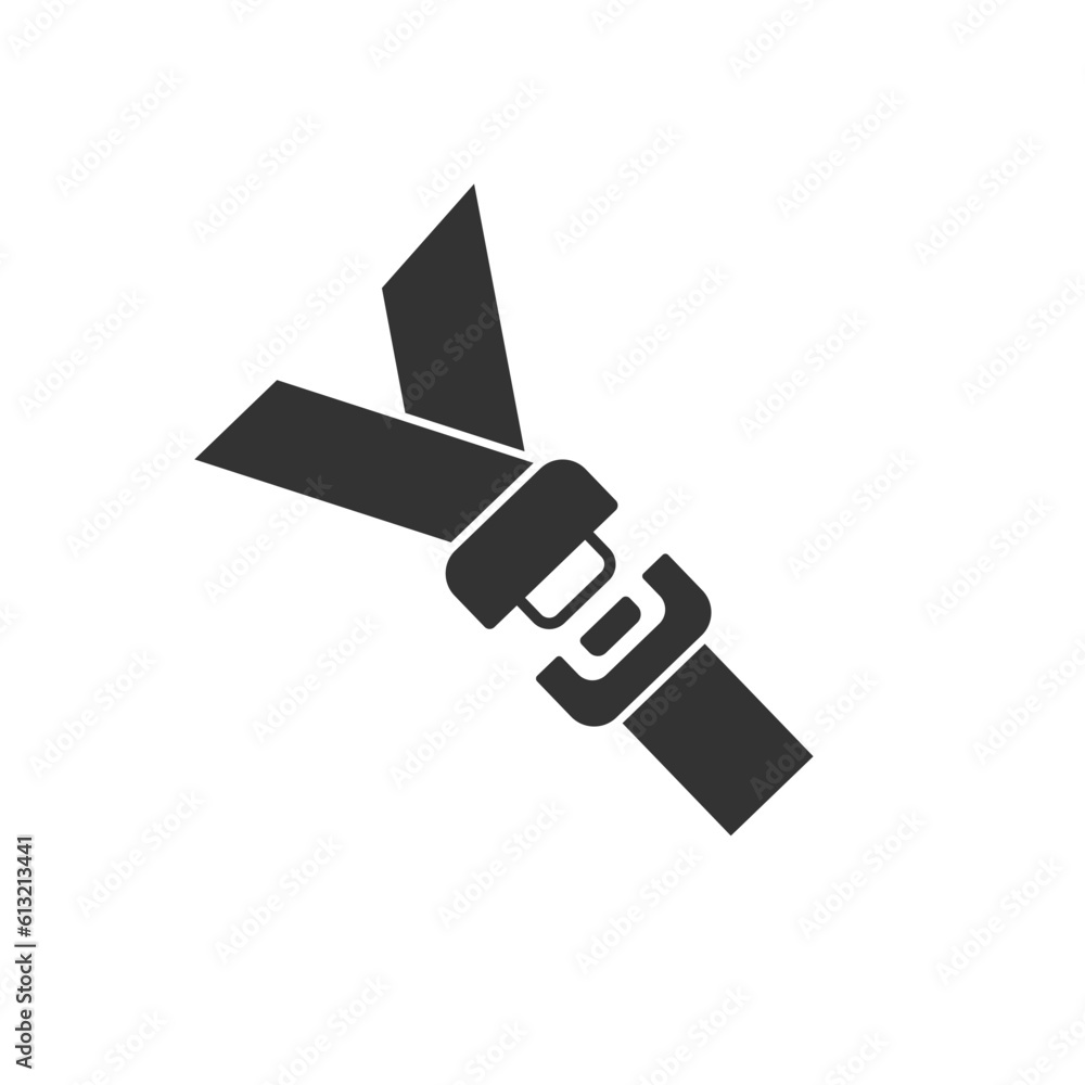 Seat belt, badge, vector illustration sign in flat Seat belt, badge, vector illustration sign in flat
