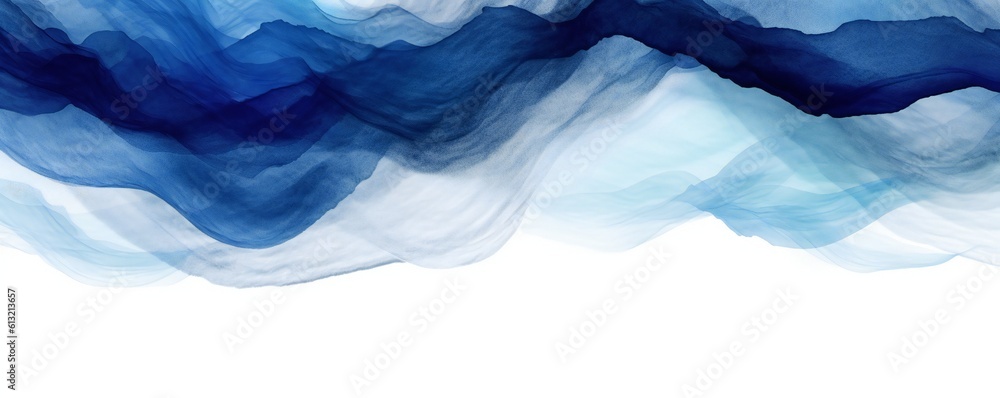 Minimal light and dark blue simple soft aerial ocean wave watercolor texture Generative AI