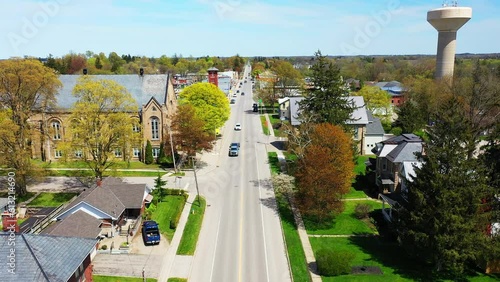 Aerial of Mount Forest, Ontario, Canada 4K
