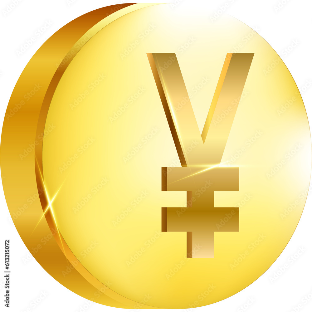 Obraz premium 3D Gold Yuan Coin