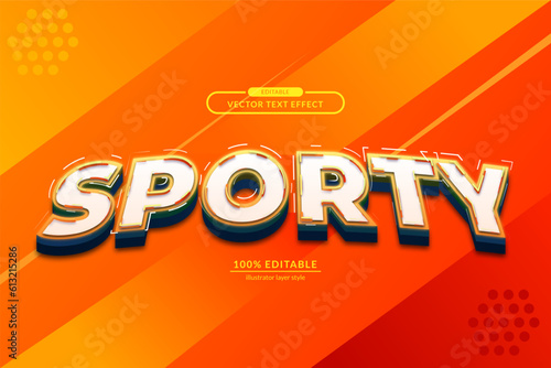 orange sporty strong shape speed editable text effect. eps vector file