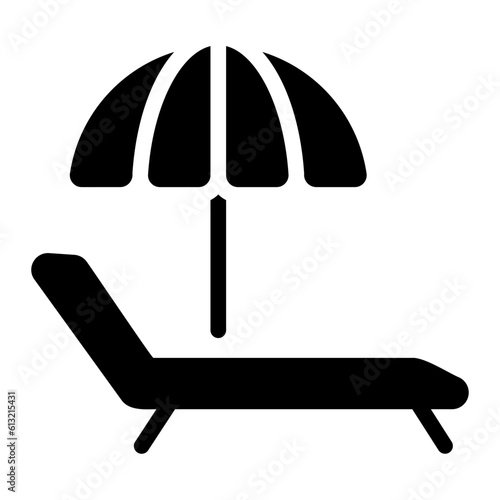 Sunbed glyph icon
