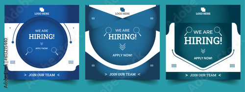 vector We are hiring job vacancy social media post banner design template with red color. We are hiring job vacancy for a square web banner design. Employee vacancy announcement. Illustration isolated