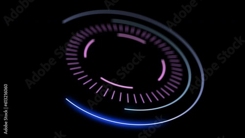 Pending loading neon HUD element – 3D rotation and wiggle, loopable