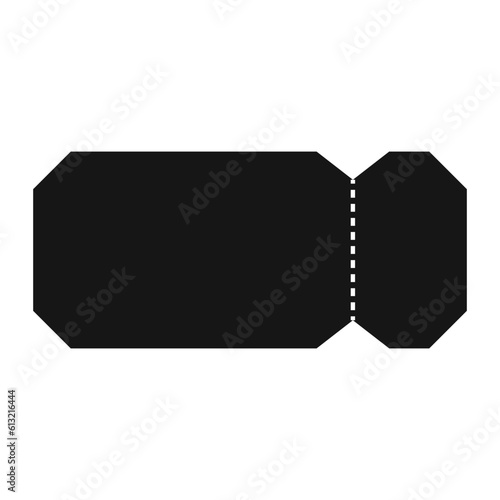 Coupon Ticket In Black Color And Unique Rectangle Shape For Promotion
