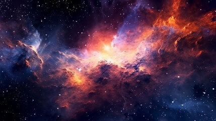 Tableau sur verre  Vibrant celestial cloud of galaxies. Sparkling nocturnal expanse of the cosmos. The realm of scientific exploration and celestial wonders. A captivating backdrop adorned with the r Generative AI  © Julia