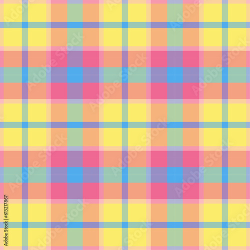 Summer sorbet palette seamless plaid pattern
