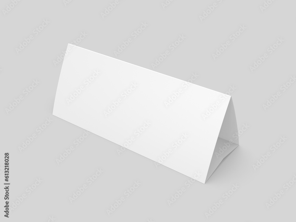 Blank table tent card. Blank white 3d render illustration. Blank table tent card. Blank white 3d render illustration.