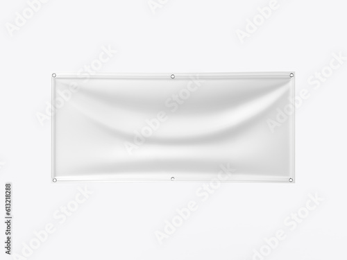 Obraz na plátně Blank hanging banner template. 3d illustration.