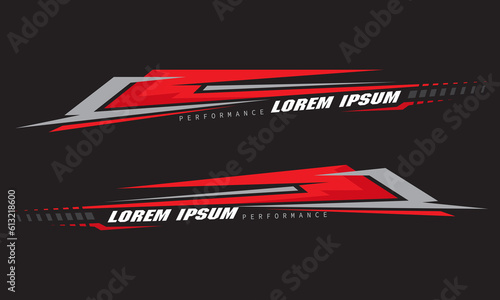 Wrap Design For Car vectors. Sports stripes, car stickers black color. Racing decals for tuning V4_20230614