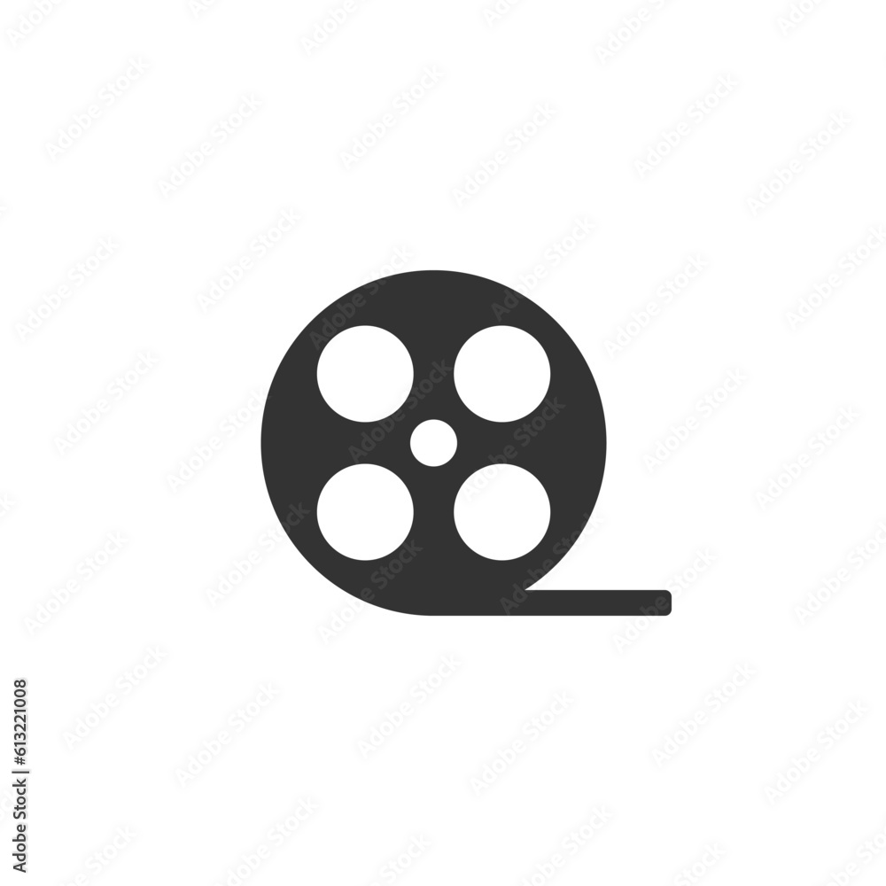Film reel vector icon. Cinema logo vector template isolated on white background.