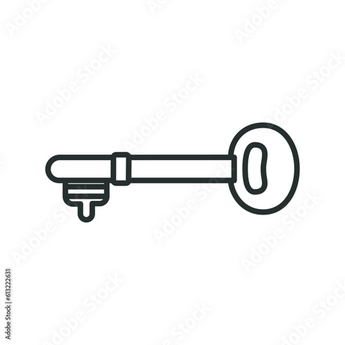 Old door key vector icon illustration isolated on light purple background © Fahad