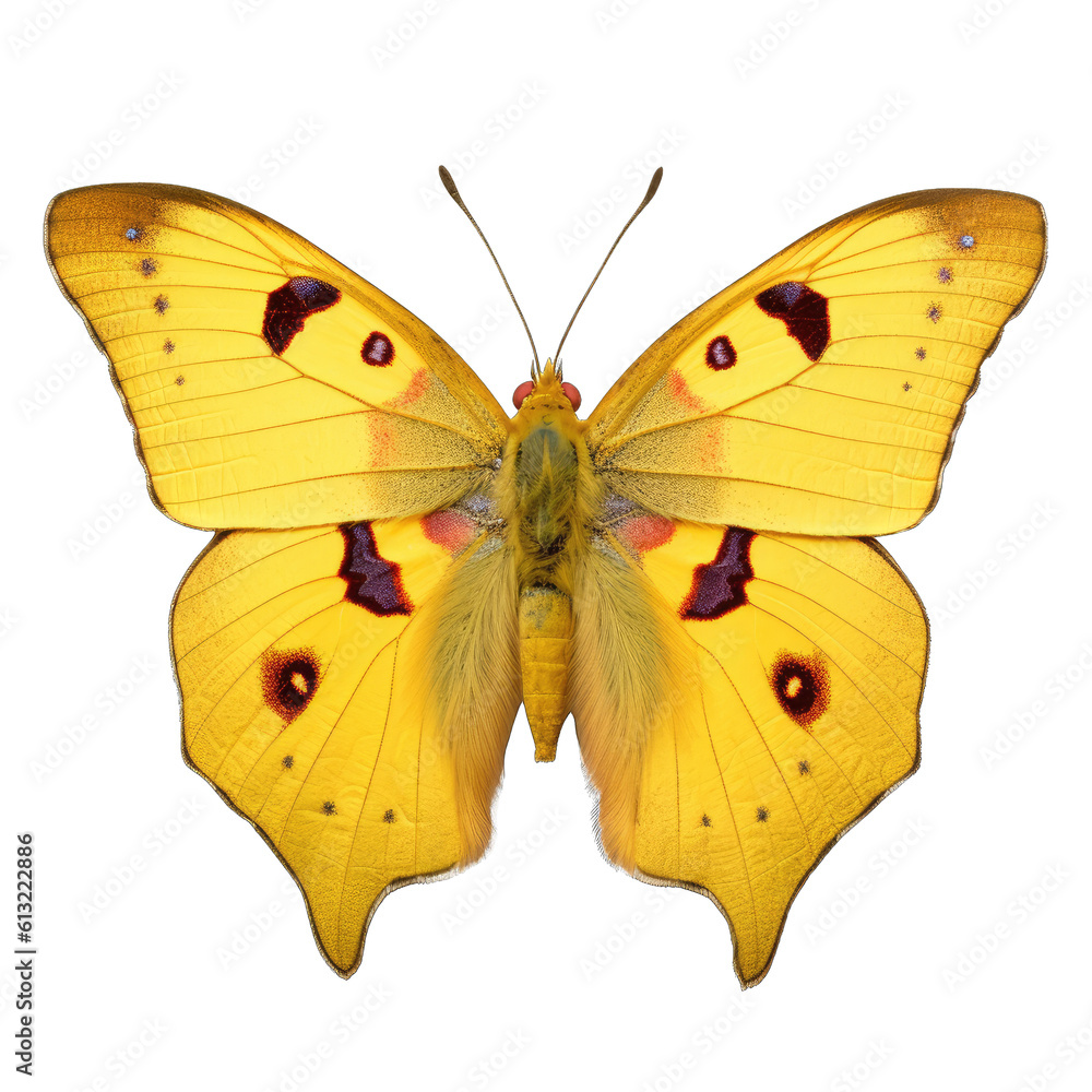 Clouded yellow butterfly -  Colias spp. Transparent PNG. 3. Transparent PNG. Generative AI