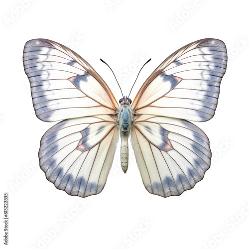 Checkered white butterfly - Pontia. Transparent PNG. Generative AI