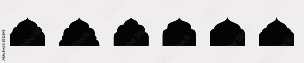 Set of Islamic shape window frame in flat style, vector illustration Set of Islamic shape window frame in flat style, vector illustration