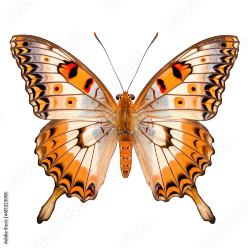 Indian fritillary butterfly -  Argynnis hyperbius 3. Transparent PNG. Generative AI photo