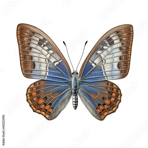 Long-tailed blue butterfly -  Lampides boeticus 3. Transparent PNG. Generative AI photo