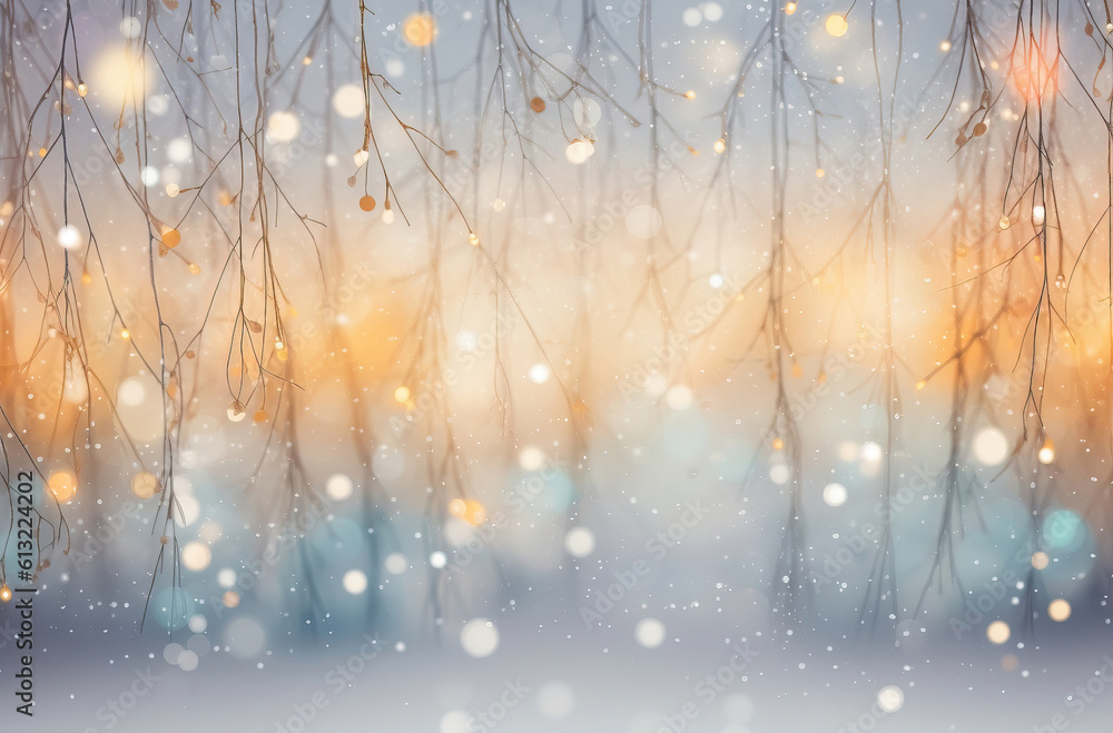 Fototapeta premium christmas lights. defocused background. generative AI 