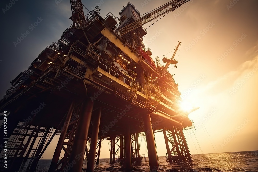 Offshore Oil Industry Technology with Oil Rig Offshore Oil Industry Technology with Oil Rig