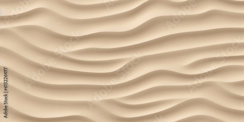 Tileable white sand beach or dunes in the desert texture. Background with a summer repeat pattern in a boho-chic light brown clay tone. Generative Ai. © Planum