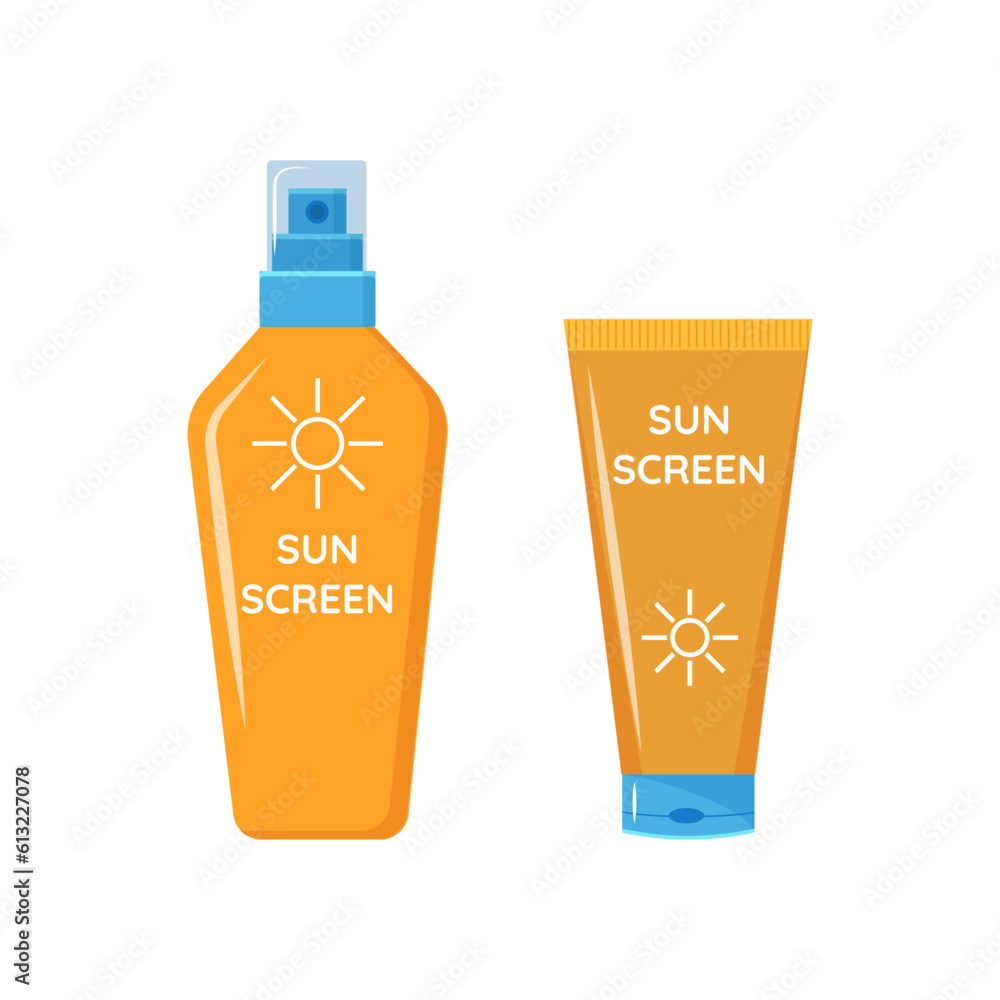 Sun protection cream containers