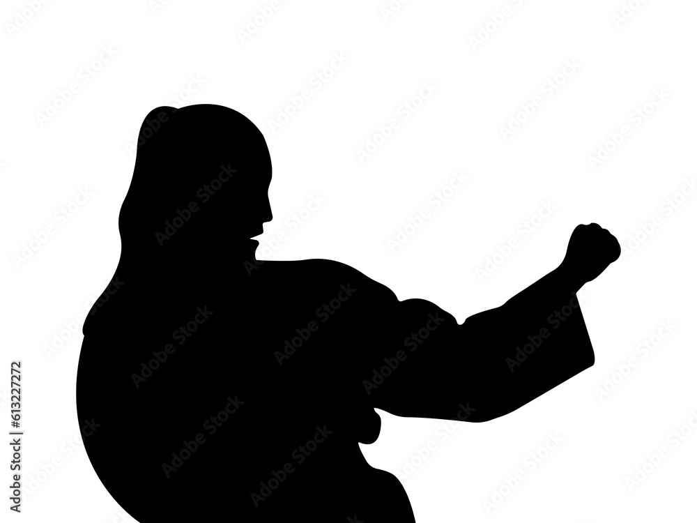 Female Karate Fighter silhouette Vector