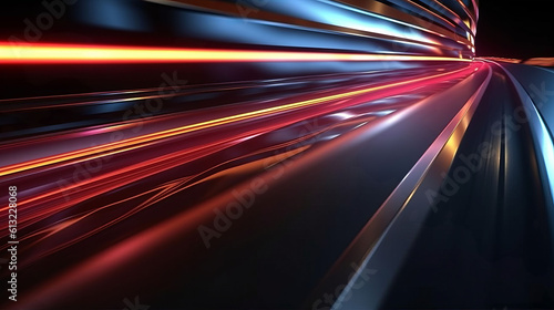 3d render motion line of speed and power or light. Generative ai © LabirintStudio