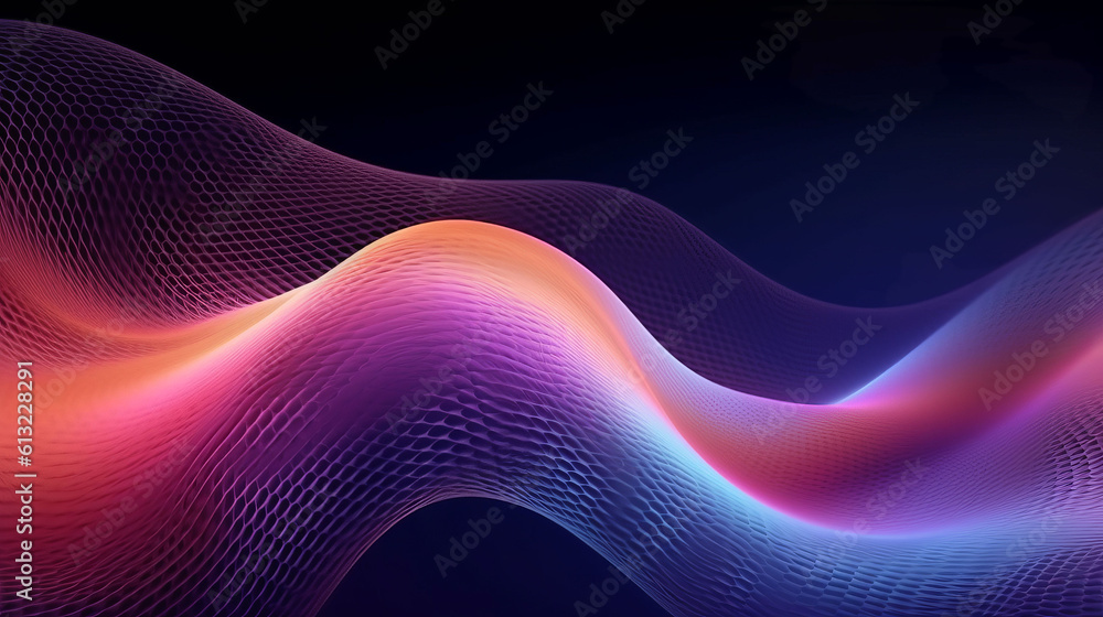 A colorful light wave on a dark background. Generative ai A colorful light wave on a dark background. Generative ai