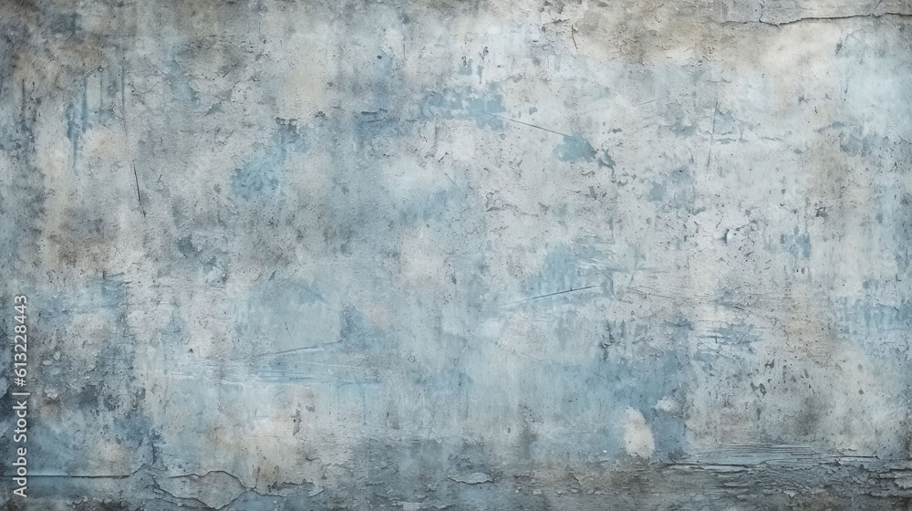 A textured blue and gray abstract wall painting. Generative ai