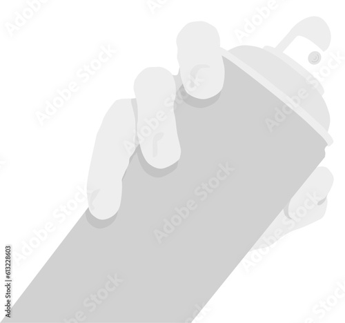 Spray paint can with a finger on the nozzle, ready to paint. 