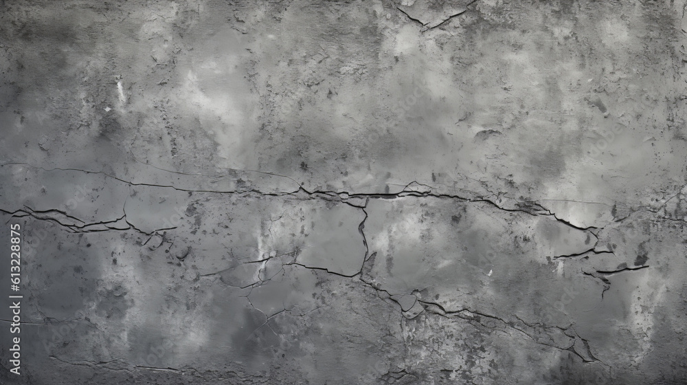 Fototapeta premium A black and white photograph of a weathered and cracked wall. Generative ai