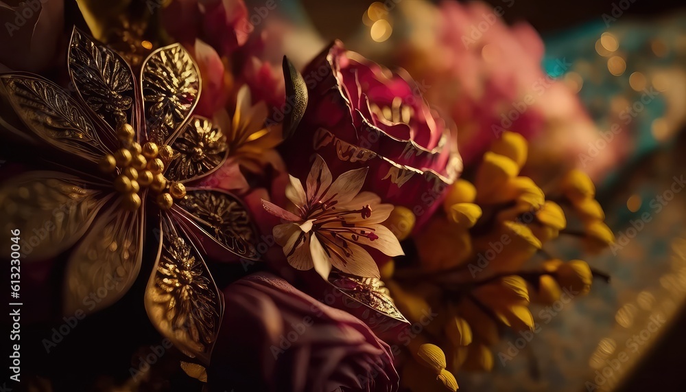 explore the  beauty of floral bunches with beautiful wallpaper generative ai