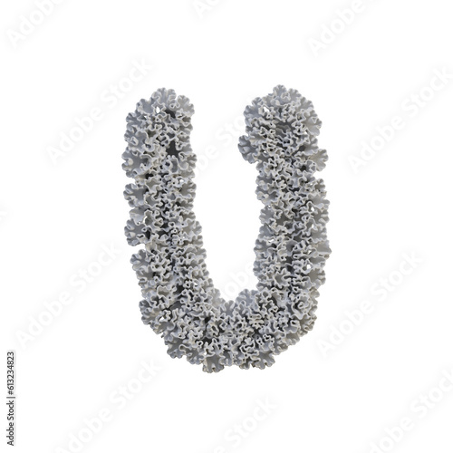 White Coral 3D Alphabet or PNG Letters