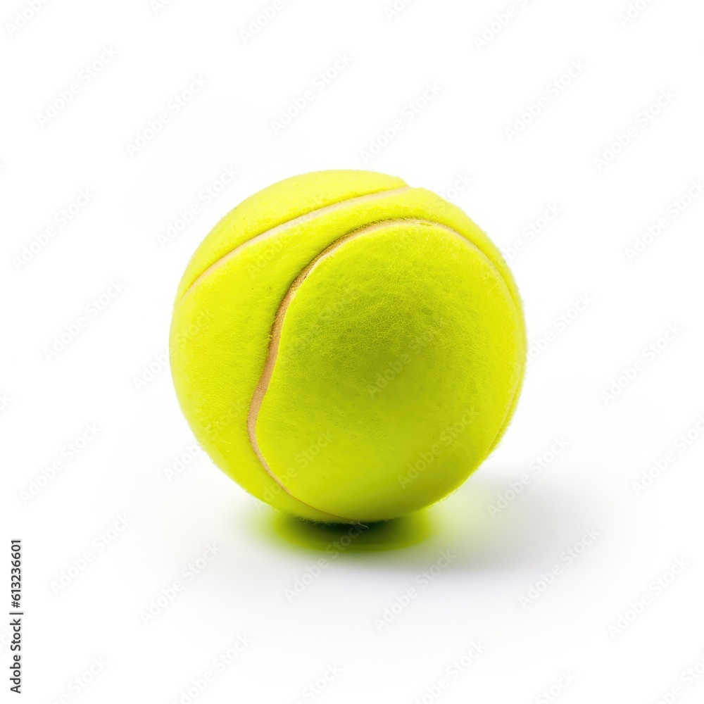 Tennis ball isolated on white background. Generative AI