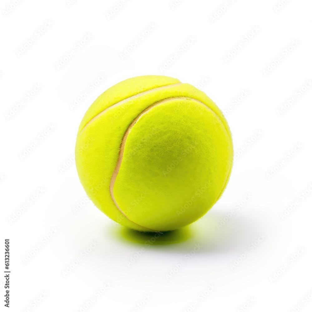 Tennis ball isolated on white background. Generative AI Tennis ball isolated on white background. Generative AI