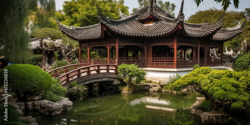 A typical ancient Chinese garden consists of many elem_009, Generative AI, Generative, AI